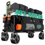 SUNNYFEEL 49" L Foldable Wagon Cart with Big Wheel