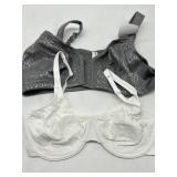 Lot of 2 Bras, Grey Size 40C, White Size 38C