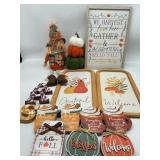 Large Lot of Fall Decor, Includes Variety of Woode