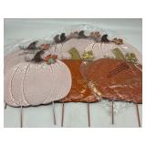 Lot of 8 Pumpkin Harvest Theme Orange Yard Decor S