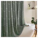 Siiluminisoy Sage Green Shower Curtain for Bathroo