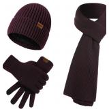 Winter thickened hat, scarf, and touchscreen glove