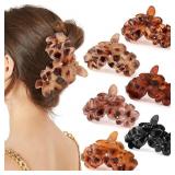 6 PCS Hawaiian Flower Hair Clips for Women - Large