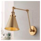Rover 7 in. Adjustable Arm Metal Brass LED Wall Sc