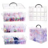 VTG Bead Organizer Box, 56 Pcs Small Plastic Conta