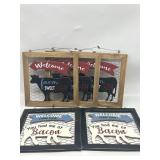 Lot of 5 Wooden Farmhouse Theme Decor for Home, 10