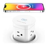 Jgstkcity Pop Up Outlet with 15W Wireless Charger,