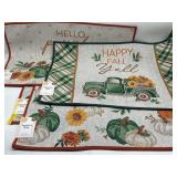 Lot of 4, Fall Themed Tapestry Rugs, Size 20 x 30