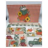 Lot of 4 Non Slip Mats for Home, Fall Design, Vari