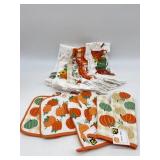 16 Piece Fall Themed Lot Including Kitchen Towels