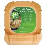 360 Pcs 8  Square Unbleached Heavy Duty Air Fryer