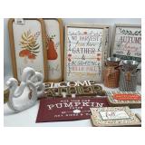 Large Lot of Fall Decor, Includes Variety of Wall