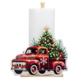 Christmas Paper Towel Holder - Wooden Countertop D