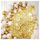 24 Pcs Gold Shimmer Wall Backdrop - 4x6 FT Gold Se