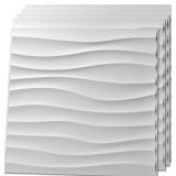 19.7"x19.7" Art3d 12 Pack 3D Wave Design Wall pane