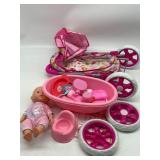 Baby Doll with Accessories, Includes Bathtub, Stro