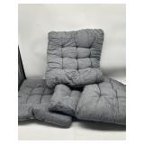 Set of 4 Grey Non-Slip Cushions, Size 18 x 18 Inch