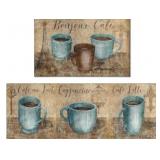 Farmhouse Kitchen Rug Sets of 2 Piece Non Slip Rug