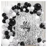 24 Pcs Silver Shimmer Wall Backdrop - 4x6 FT Silve
