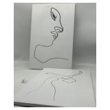 Lot of 2, Size 24 x 16 Inches Minimalist Wall Art