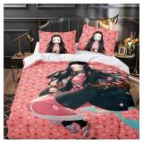 Anime 3 Piece Duvet Cover Set Bedding Set Soft Rev