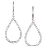 Anne Klein Pav  Crystal Teardrop Earrings - Silver