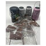 Lot of 4 Solar Lanterns for Porch with 2 PCs Mushr