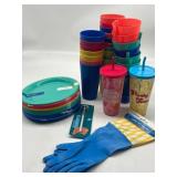 Lot of Kitchen Supplies, Includes Variety of Cups,