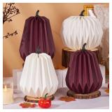4Pcs Paper Pumpkin Table Decorations, Fall Pumpkin