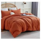 Cozylux 3 PCs Orange Comforter Set, Includes 2 Pil