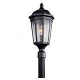 Courtyard 1-Light Textured Black Aluminum Hardwire
