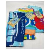 Lot of 3 Beach Towels Variety of Designs, 28 x 58