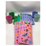 Lot Of Garden Kneeling Pads & Small Planters