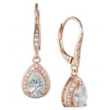 Anne Klein Teardrop Crystal and Pav  Drop Earrings
