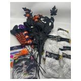 Large Lot of Halloween Items, Includes Spider Web