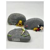 Lot of 3 Disney Stone Design Garden Accessories, T