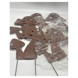 Lot of 6 Brown Mushroom Design Yard Stakes