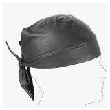 One Size Leather Skull caps in Black Sweat Head Wr