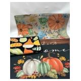 Lot of 4 Fall Themed Welcome Mats & Rugs!! Variety