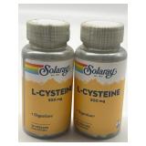 Exp 1/2028, Lot of 2 SOLARAY L-Cysteine 500 mg, Di