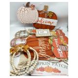 Large Lot of Fall Decor! Includes Wooden Tabletop