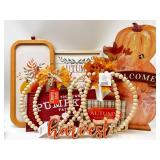 8 Peice fall themed Hanging Signs And Table Decor