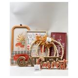 8 Peice fall themed Hanging Signs And Table Decor