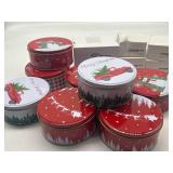Lot of Christmas Supplies, Includes Tins, Ornament