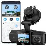 COOAU Dual Dash Cam 2.5K+1080P, Dash Cam Front and