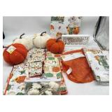 Large Lot of Fall Decor!! Includes Plush Pumpkins,