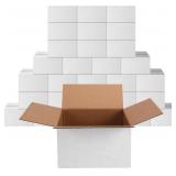 5x5x3 Shipping Boxes Set of 30, White Corrugated C