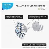 Moissanite Stud Earrings, 0.6ct-4ct D Color VVS1 C