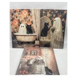 16 x 12 Inches, 3Pcs Funny Halloween Ghosts Canvas