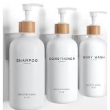 White Shampoo and Conditioner Dispenser Set Wall M